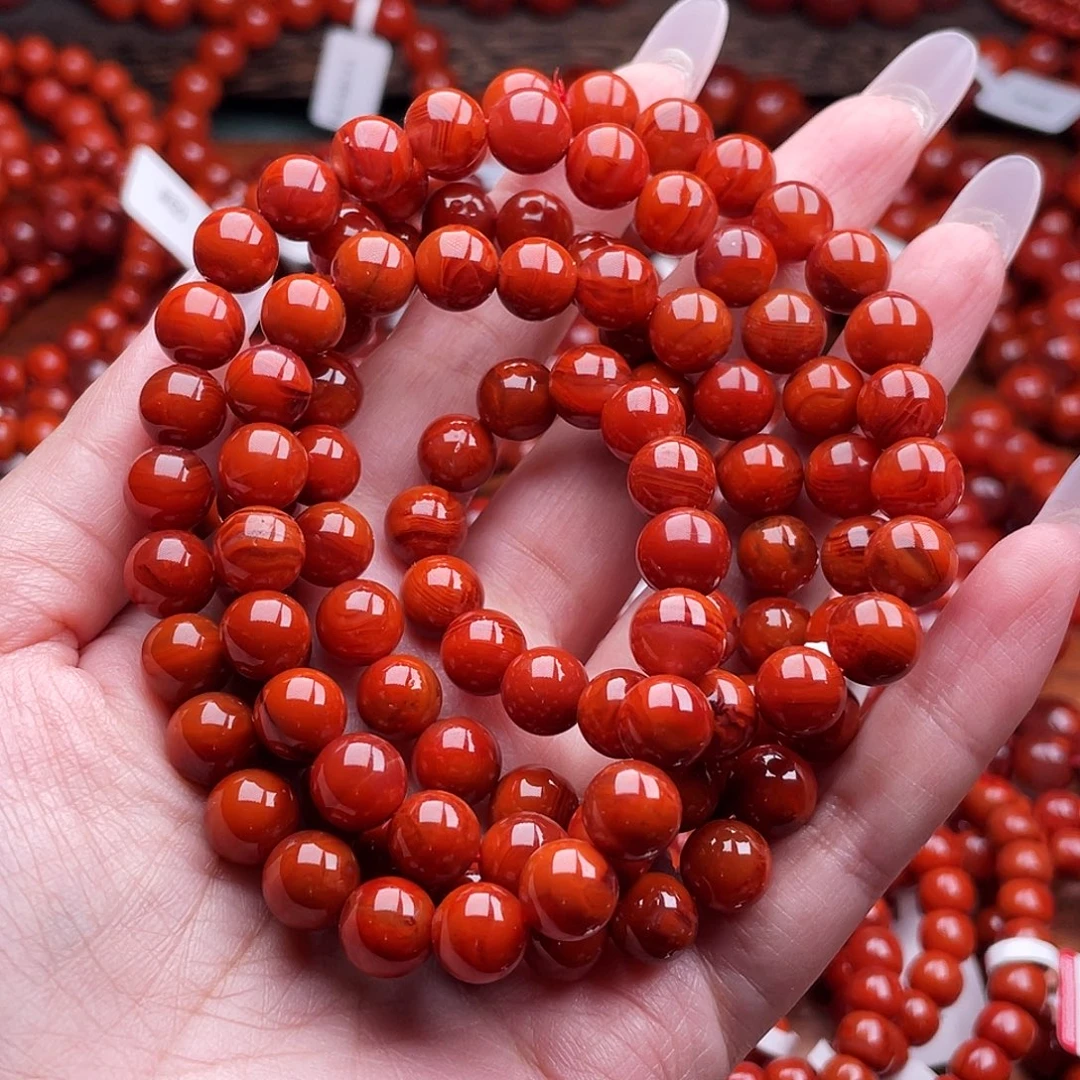 南红玛瑙未镶嵌瓦西多圈手链8+mm