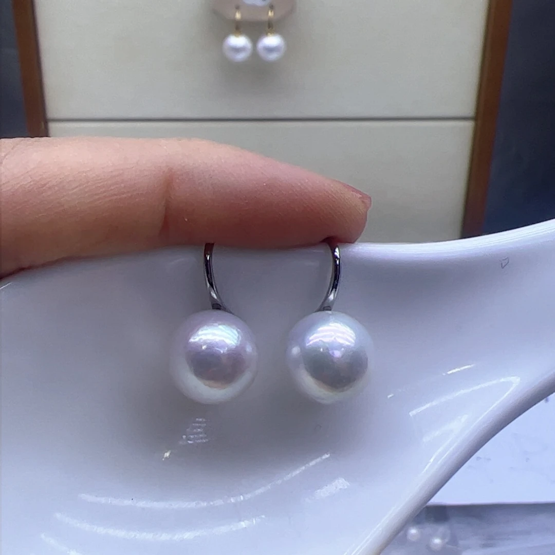 淡水珍珠耳饰银S925镶嵌