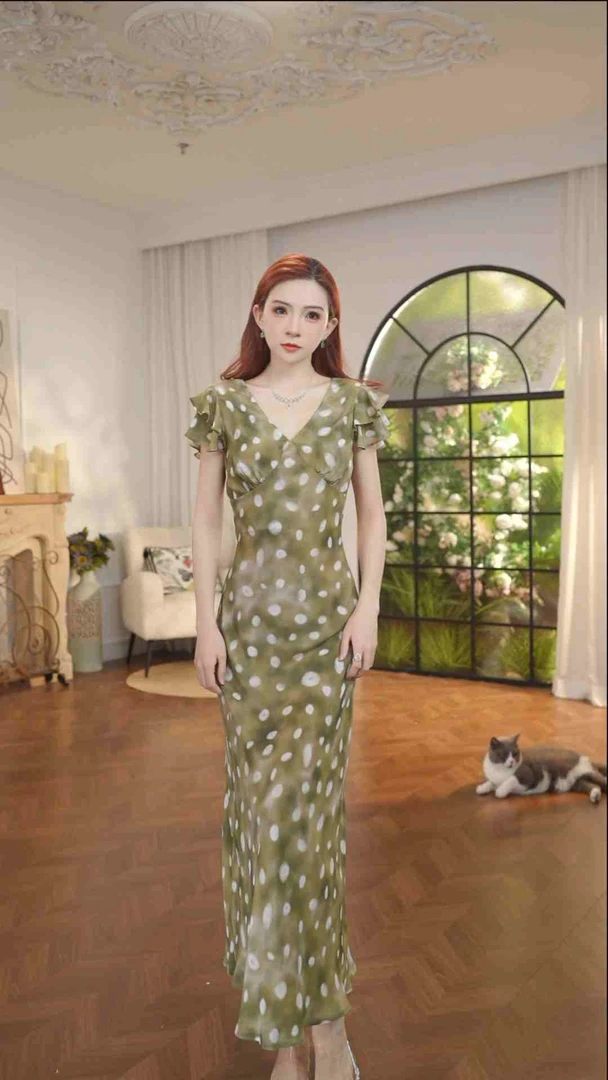 【2025-瑶瑶】高定重磅100桑蚕丝连衣裙8E-197-3
