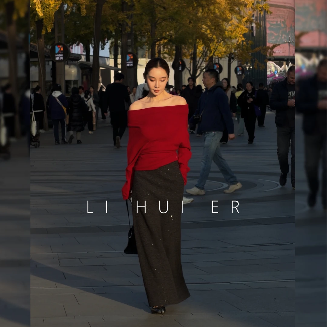 LiHuiEr李慧儿 【蔷薇之夜】2025冬季气质极简显瘦针织衫LL025400