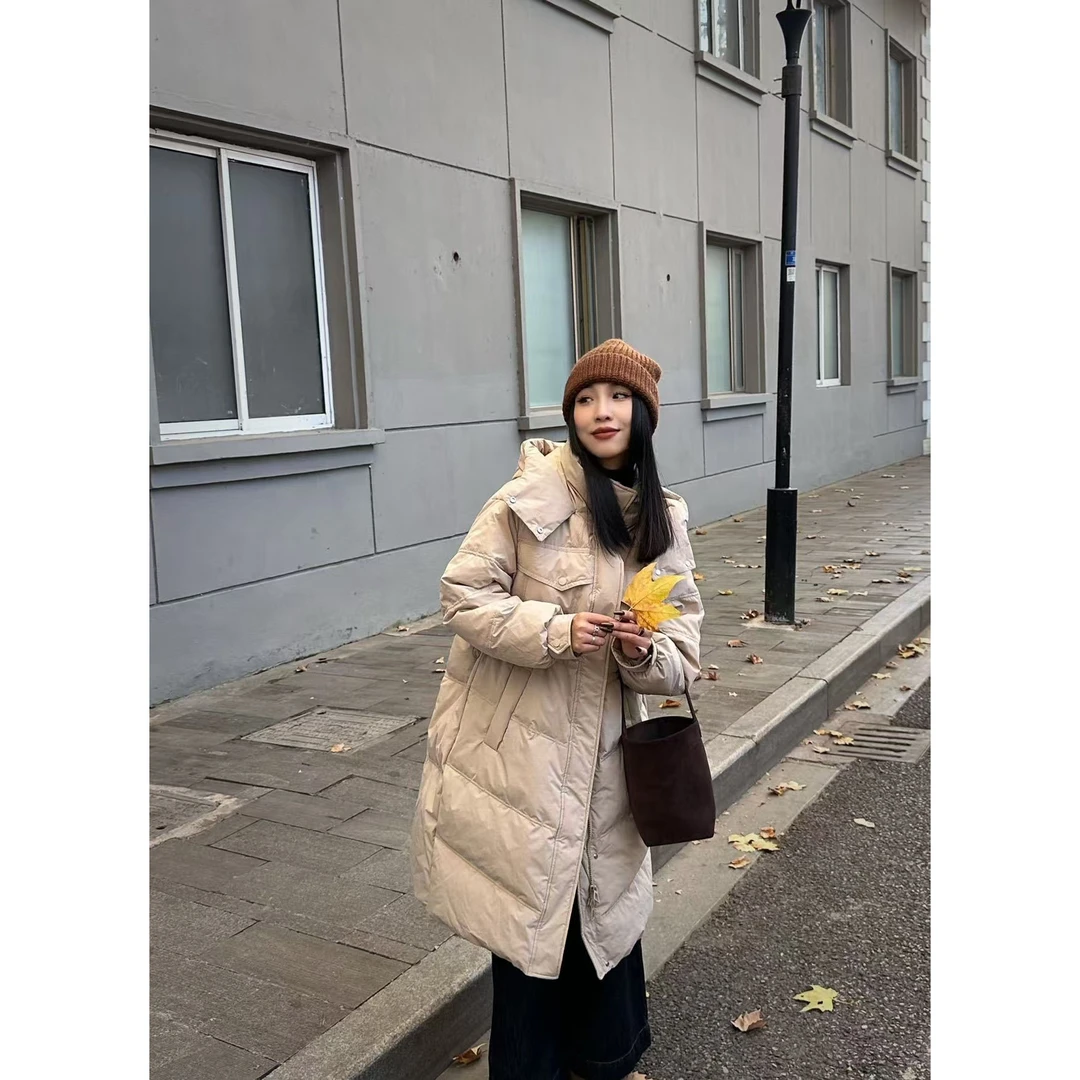 8280连帽收腰长款外套