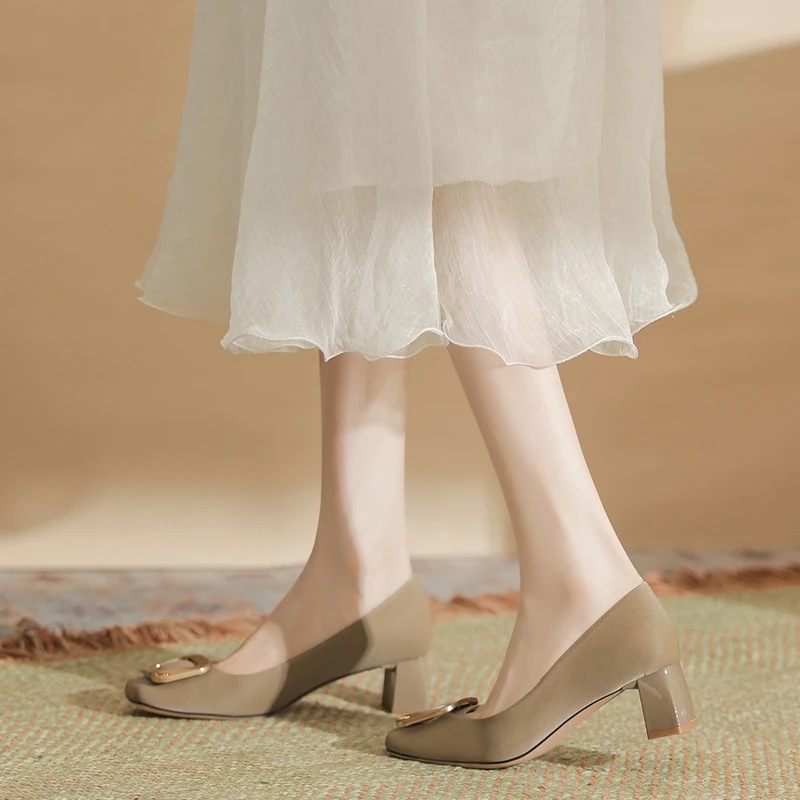 DN风高跟鞋时尚潮流百搭舒适气质防水台高级女鞋H988-3轻奢法式