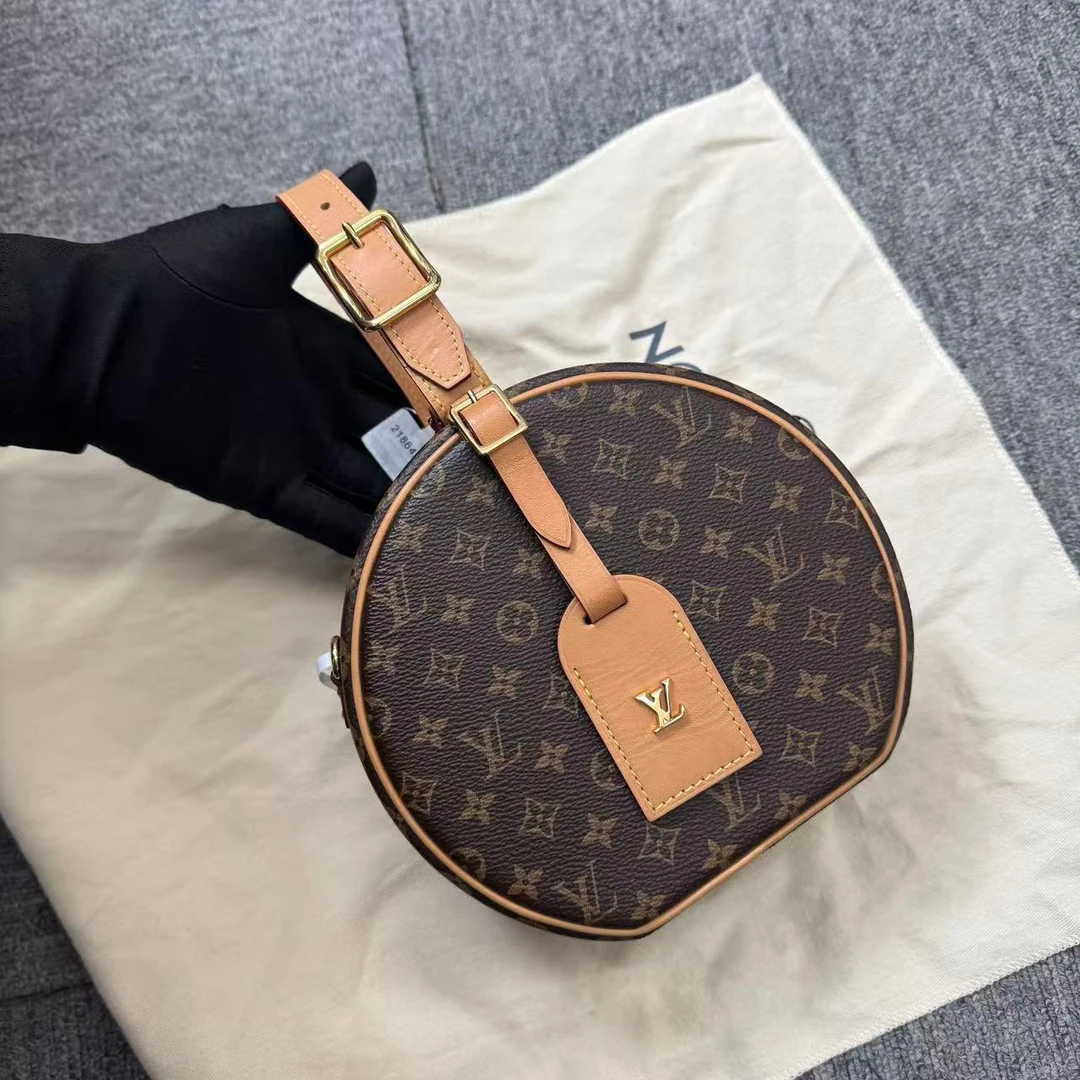 99新 LouisVuitton/路易威登 老花硬圆饼单肩包