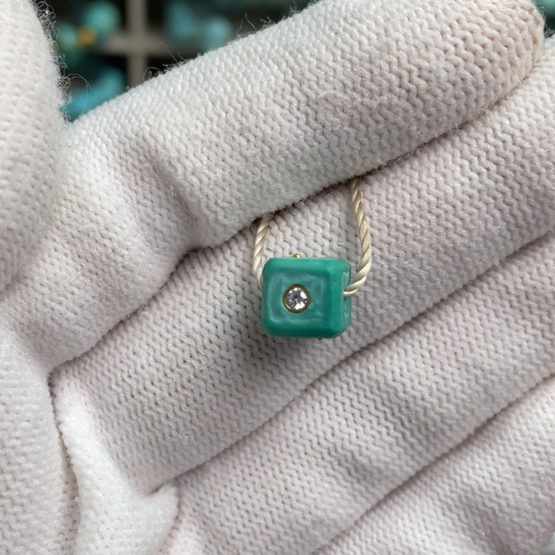 绿松石未镶嵌金钻方糖6