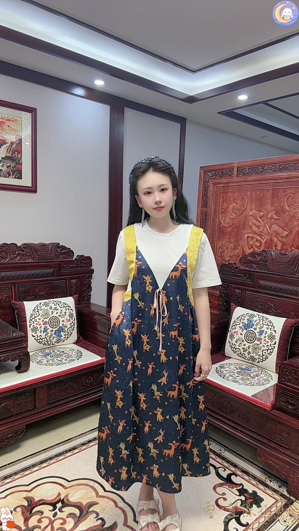 休闲风假两件印花碎花时尚老钱风减龄法式夏季  连衣裙  乐乐