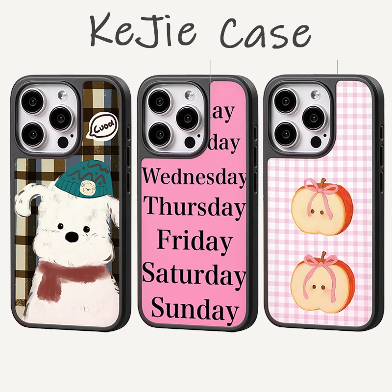 格纹西高地适用苹果17promax手机壳iphone16新款15全13磁吸12可爱