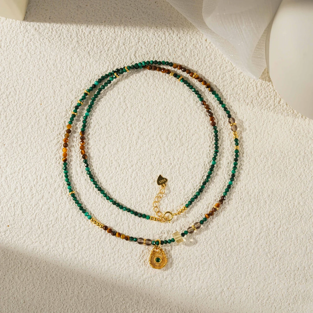 【美满】孔雀石项链（天然珠宝多样性发其一）