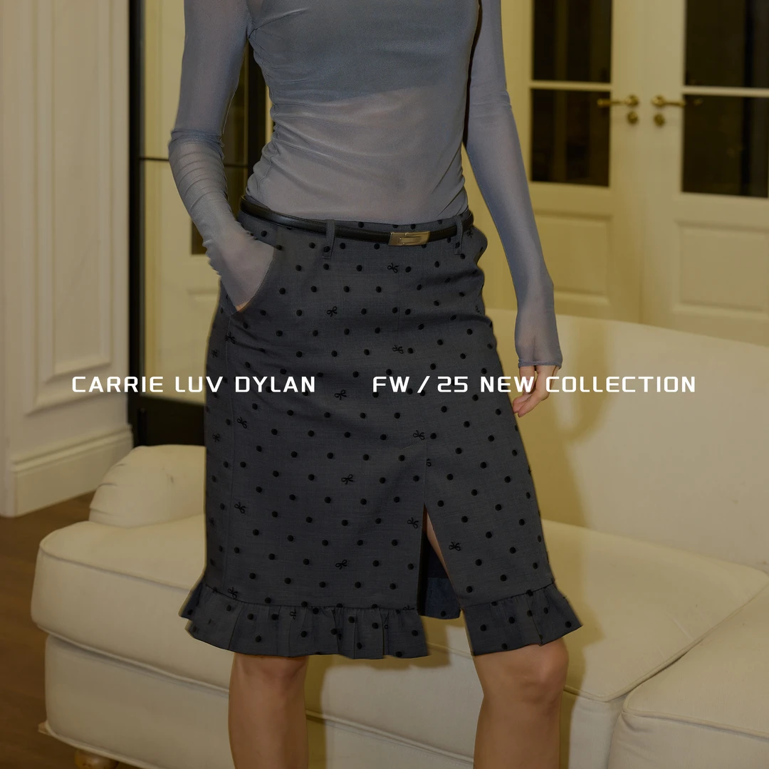 CLD25FW前开叉波点花边中裙 CS25011