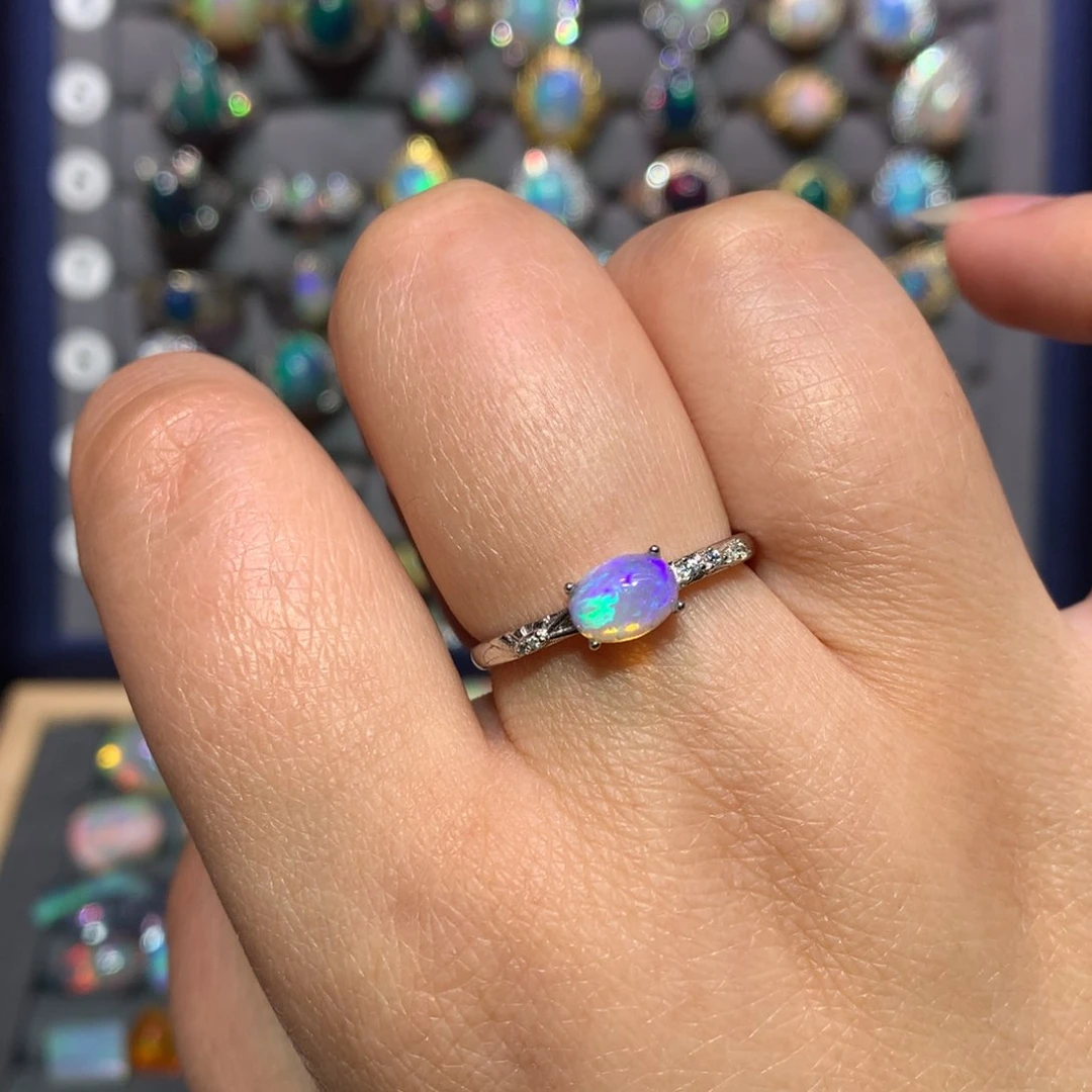 欧泊银S925镶嵌戒指福利不退换