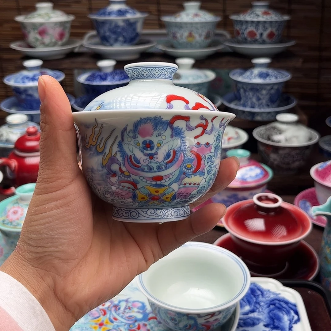 景德镇陶瓷二才盖碗