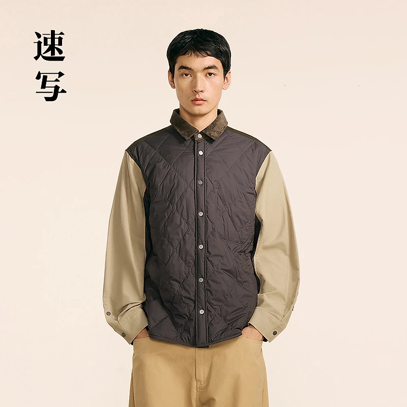 速写男装秋冬新款休闲宽松工装夹克短款设计感时尚外套9O9C12750