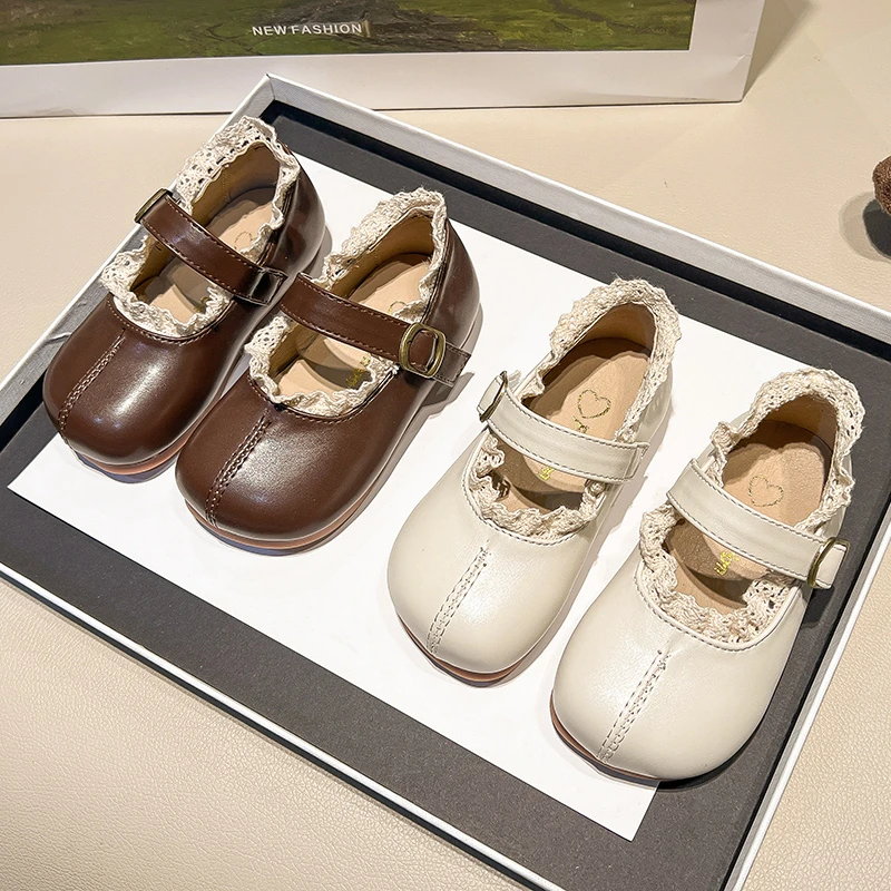 女童单鞋时尚软底公主鞋2025年春秋季儿童百搭鞋新款蝴蝶结小皮鞋