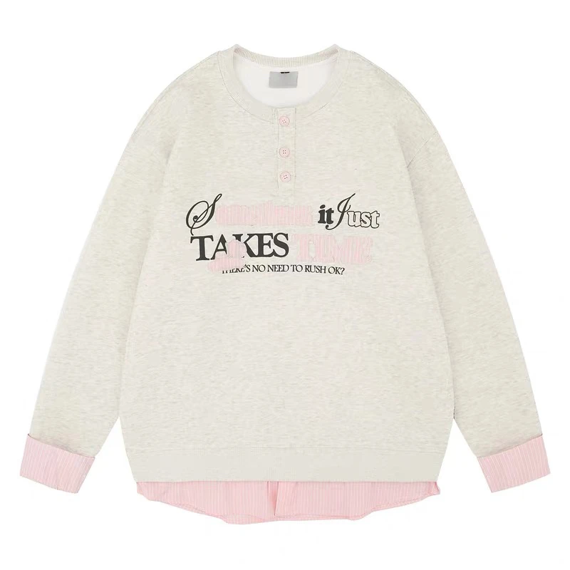 T786拼接下摆假两件上衣