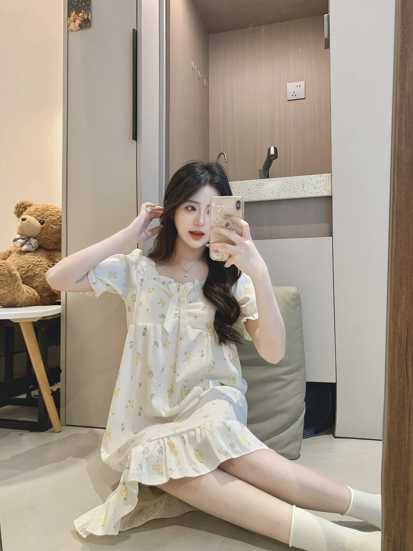 201-299【品牌高货清】纱线棉沙吊带带胸垫睡裙外穿家居服