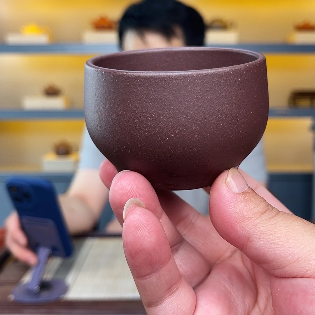 茶壶紫砂四底金箔杯