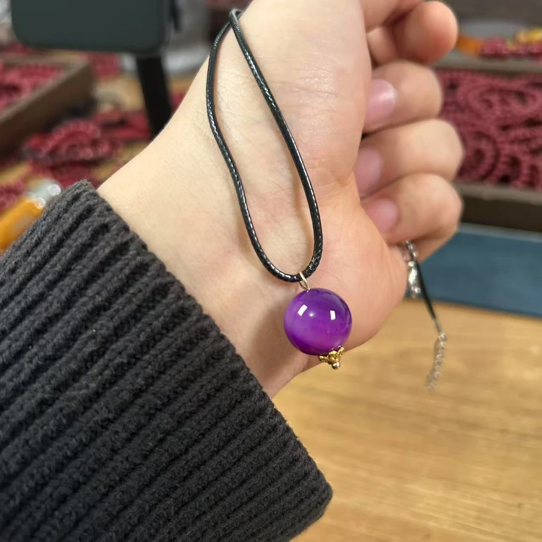 精工设计舒俱来脖挂紫俱来玛瑙皇家紫锁骨链吊坠多样性发其一