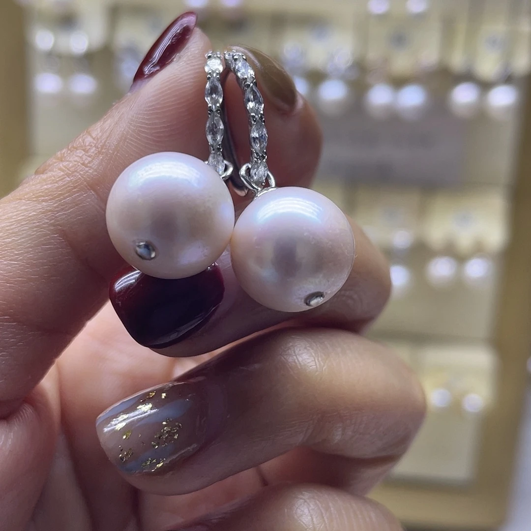 耳饰淡水珍珠银S925镶嵌