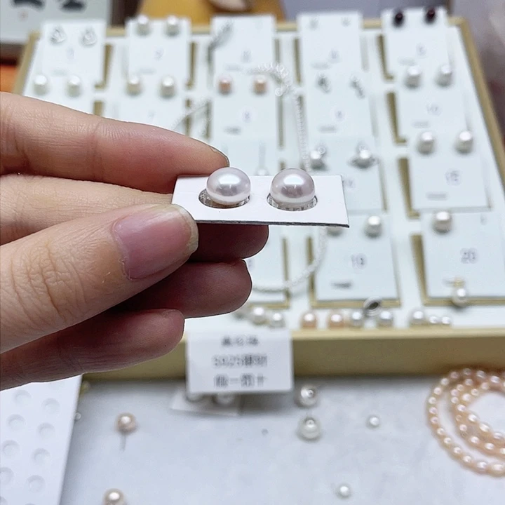 淡水珍珠耳饰银S925镶嵌大*