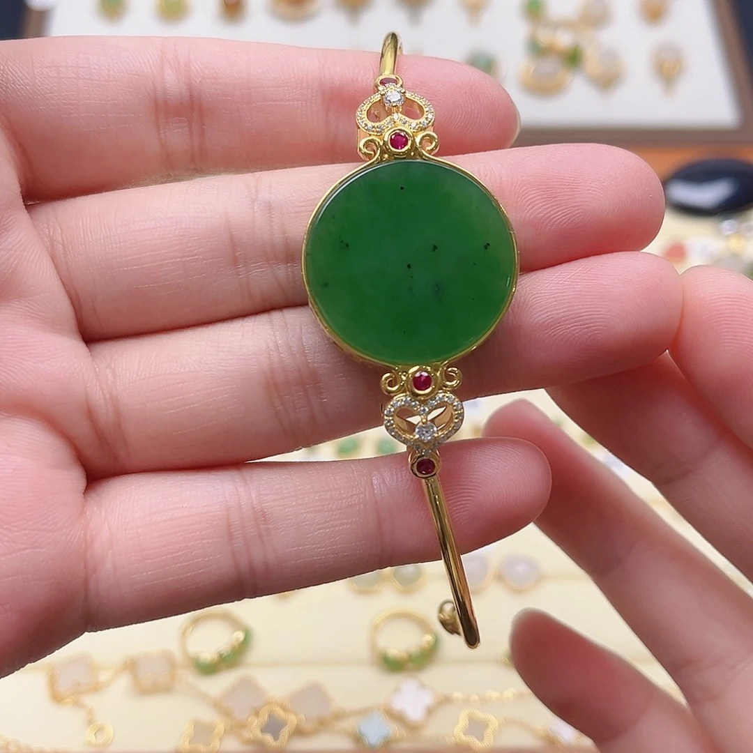 屈***纸和田玉银S925镶嵌吊坠(不含链)