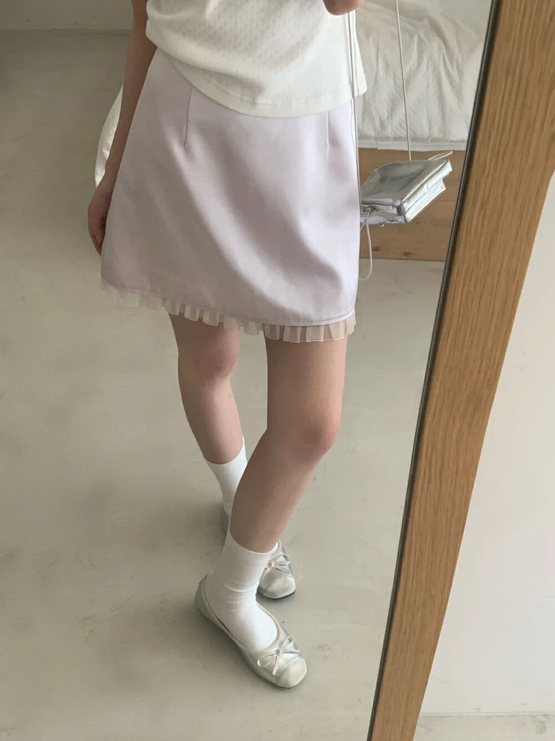 2025夏上新！韩版缎面光泽质感韩系温柔风拼接蕾丝甜美连衣裙