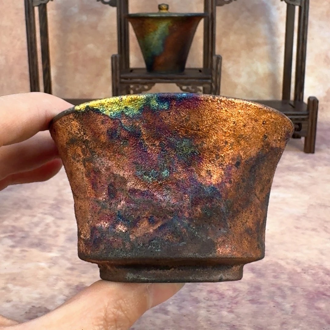 荥经黑砂炸福利窑彩马蹄杯11