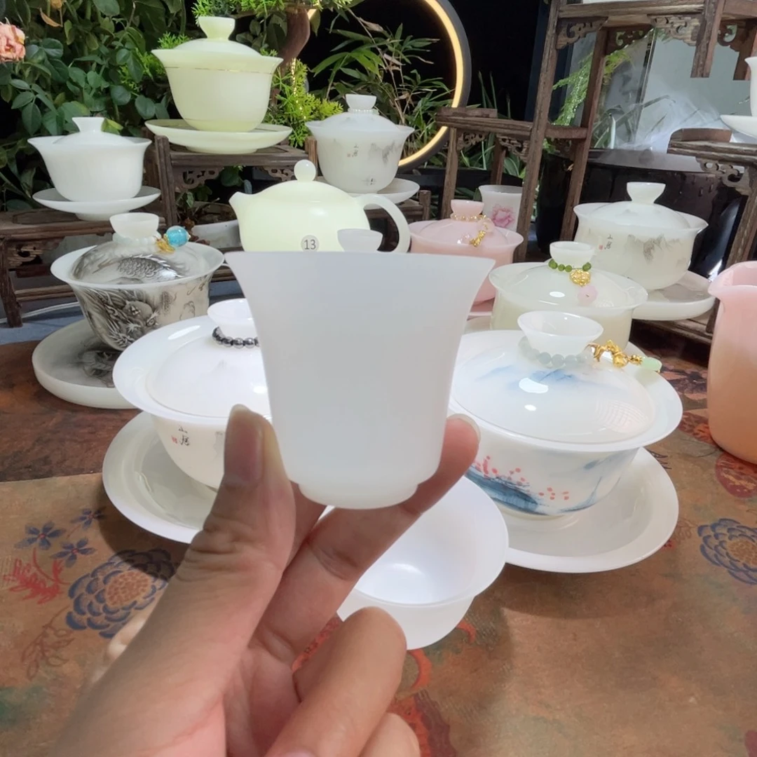 冰晶璞玉素烧马蹄客杯