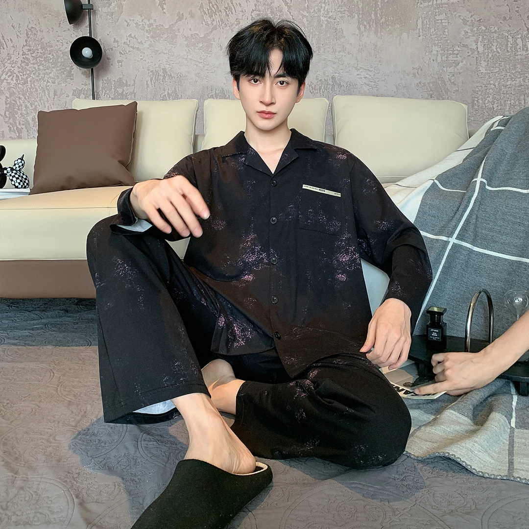 【专柜高档】开衫男士睡衣纯棉轻奢秋冬大码舒适休闲可外穿家居服