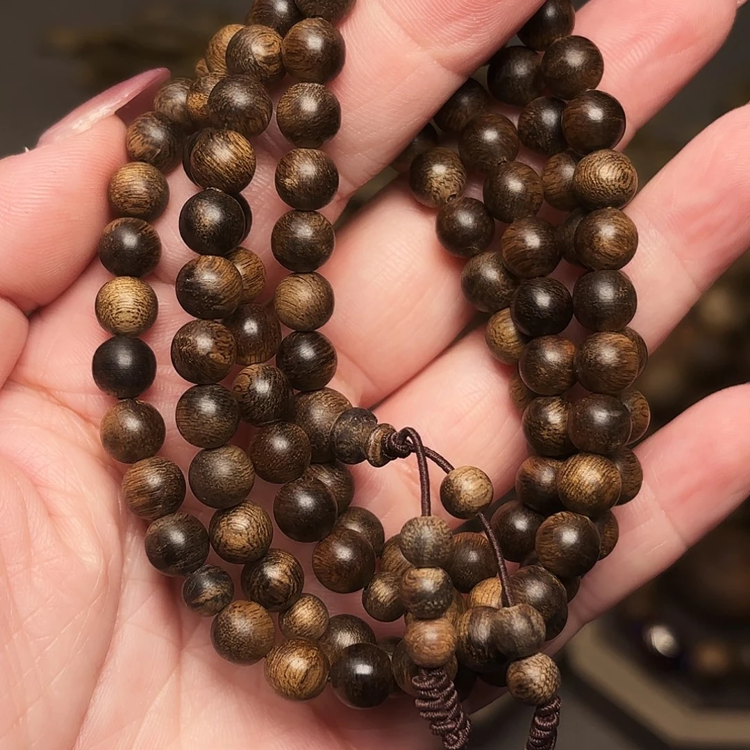 沉香手串越南芽庄白棋楠帝王瘤疤06×108