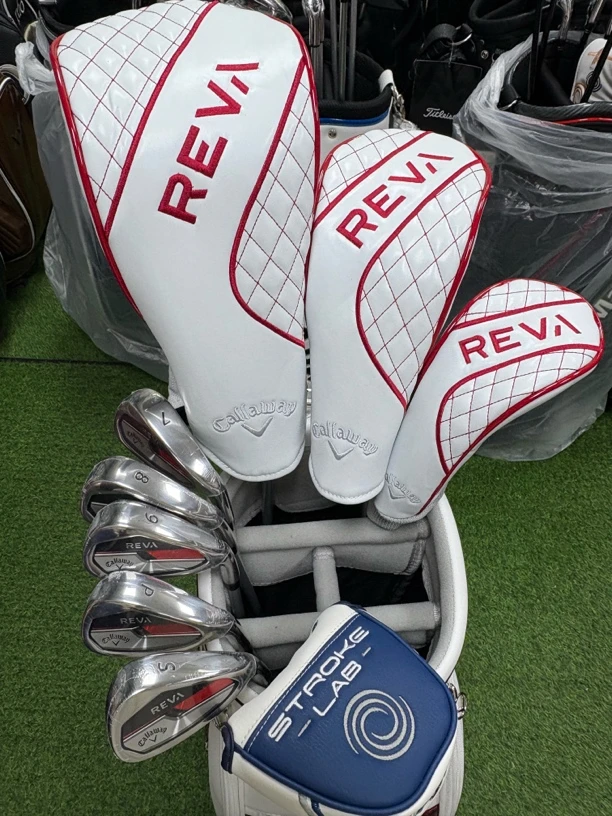 卡拉威REVA玫瑰红女士高尔夫套杆 3木5铁一推一包 杆身碳素L