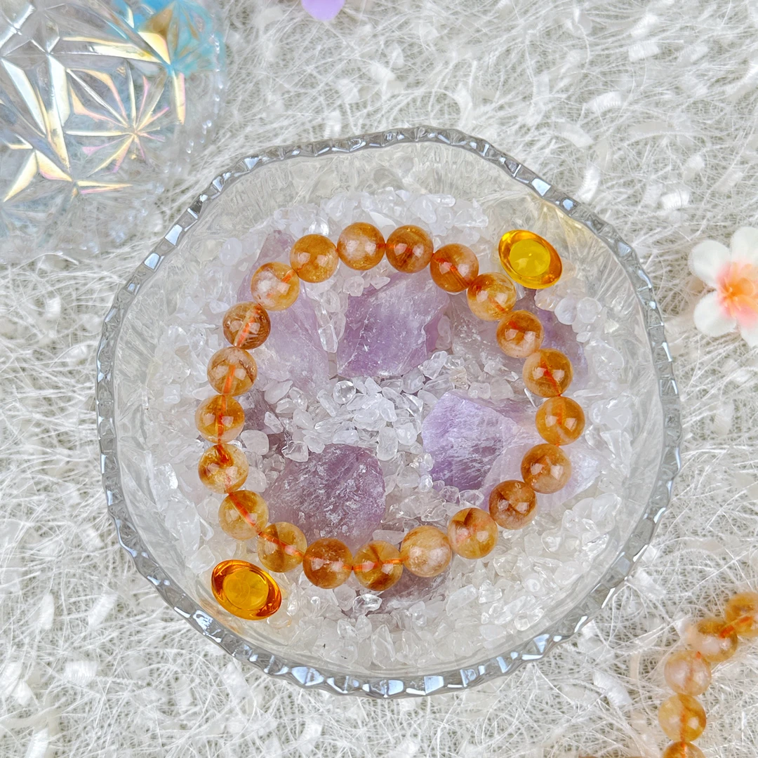 五岳名山黄塔晶手链女款新中式国风水晶珠子饰品手饰爆款水晶手串