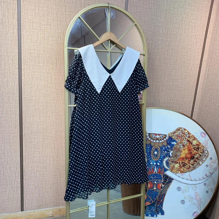 BL891孕妇黑色波点连衣裙100-140