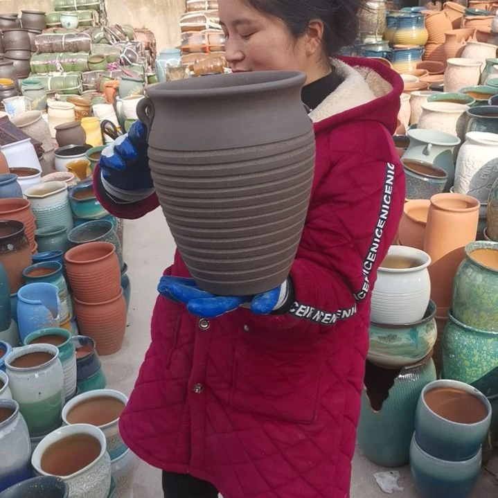 红陶口20高27瑕疵一个盆