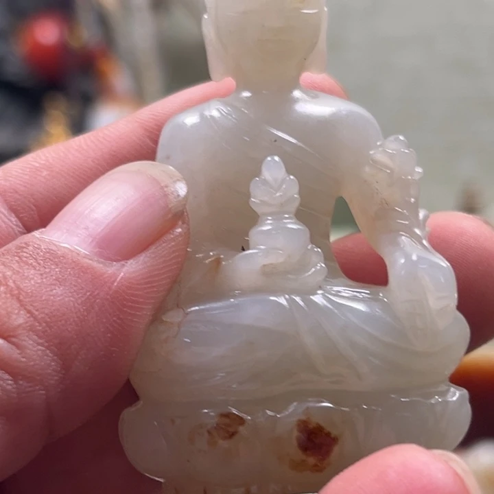 大***唐未镶嵌和田玉（糖玉）挂件