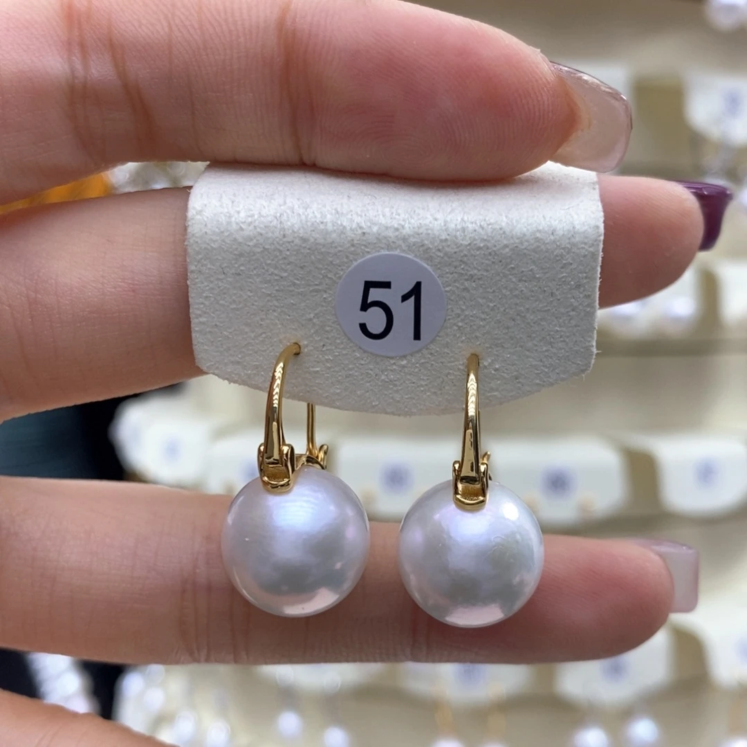 淡水珍珠耳饰银S925镶嵌