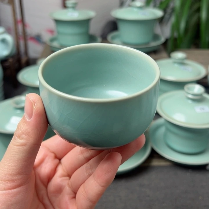 杯仿古青绿釉罗汉杯瑕nnn