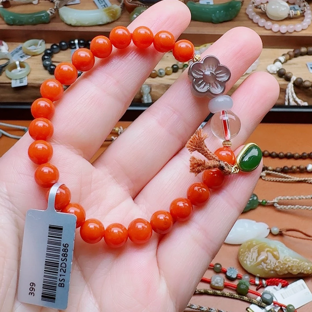 南红玛瑙未镶嵌手链