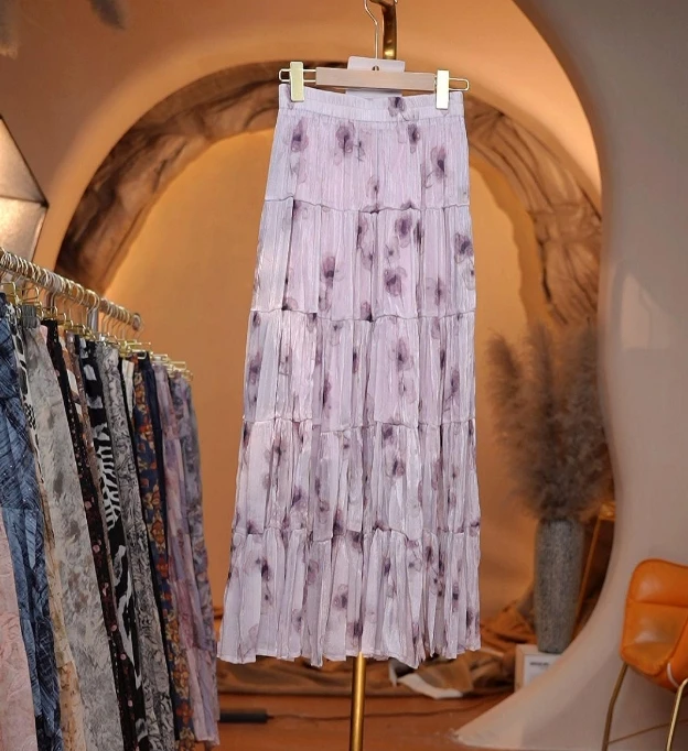 225 夏季新款2025气质显瘦小众半身A字裙Q3070