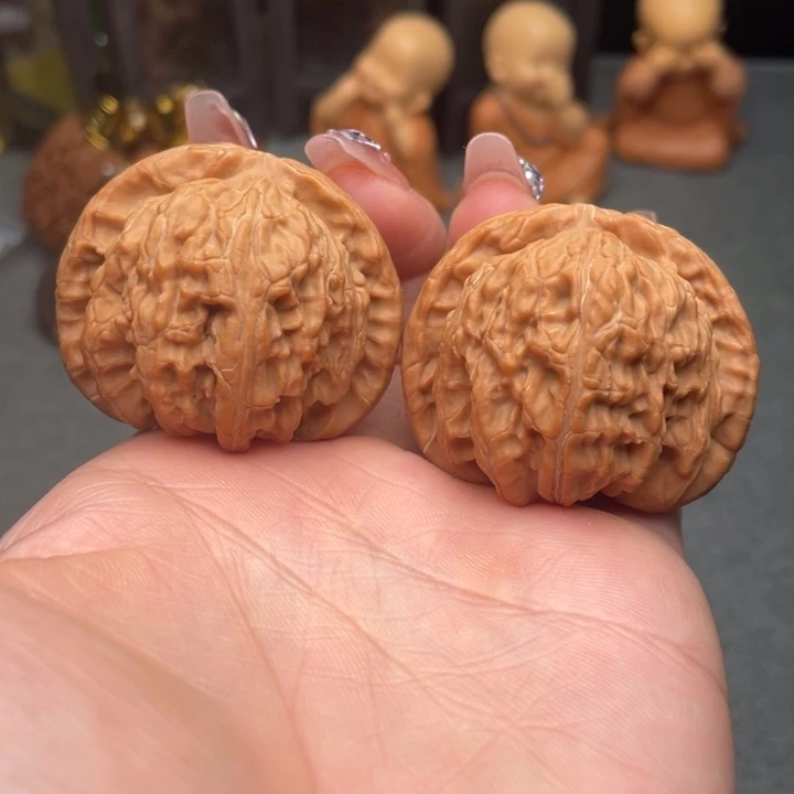 把件文玩核桃白狮子42全品