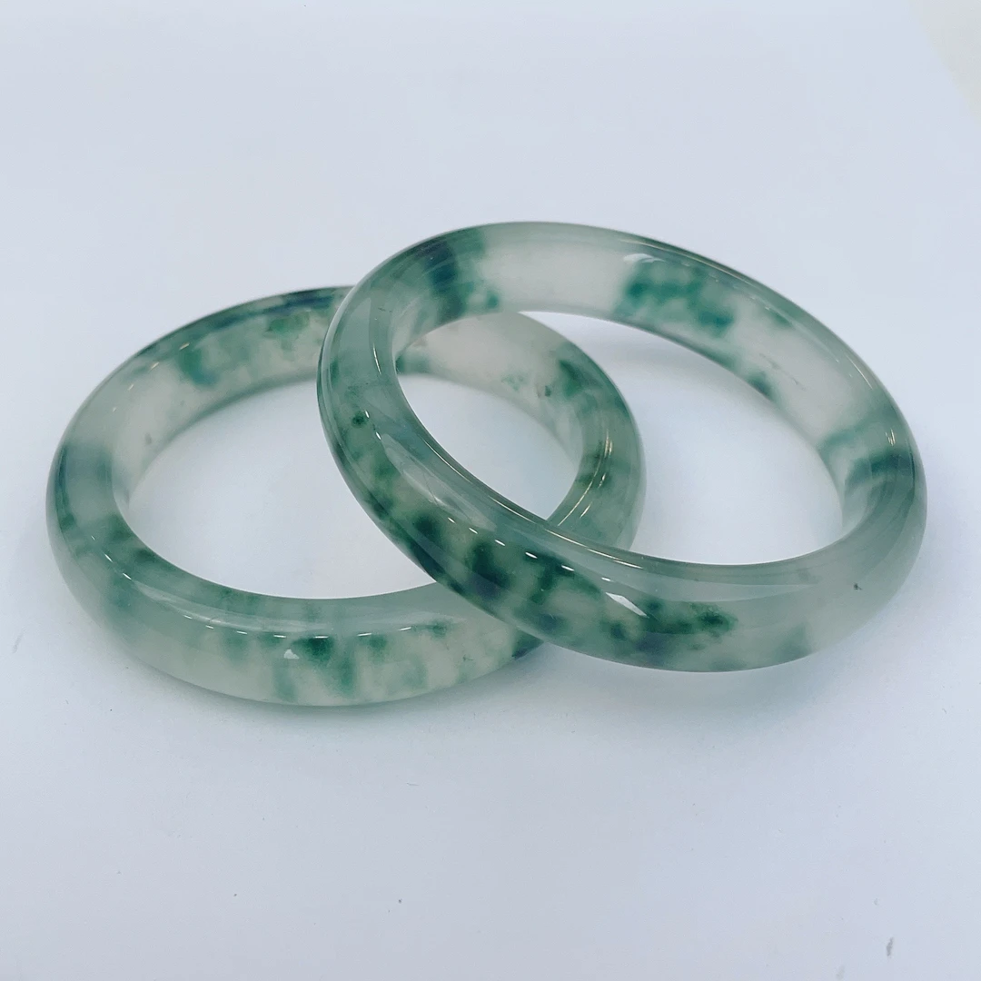 【冰飘花手镯】新疆山料  冰飘花手镯 宽13mm