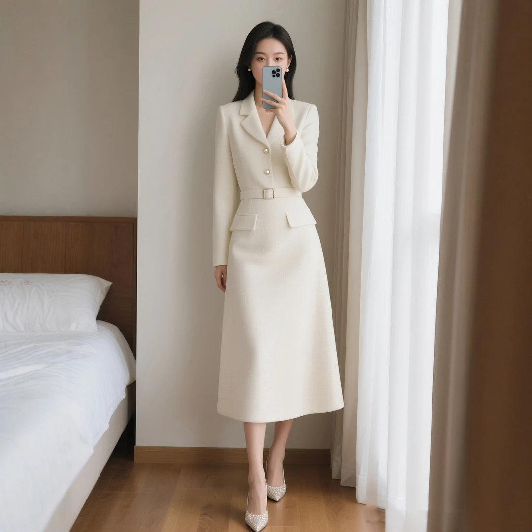秋冬新款女装时尚西装连衣裙收腰高级感通勤收腰气质小香风法式ol