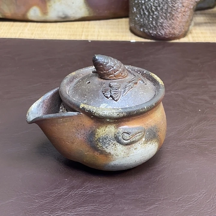 中居靖 松果摘 宝瓶 备前烧