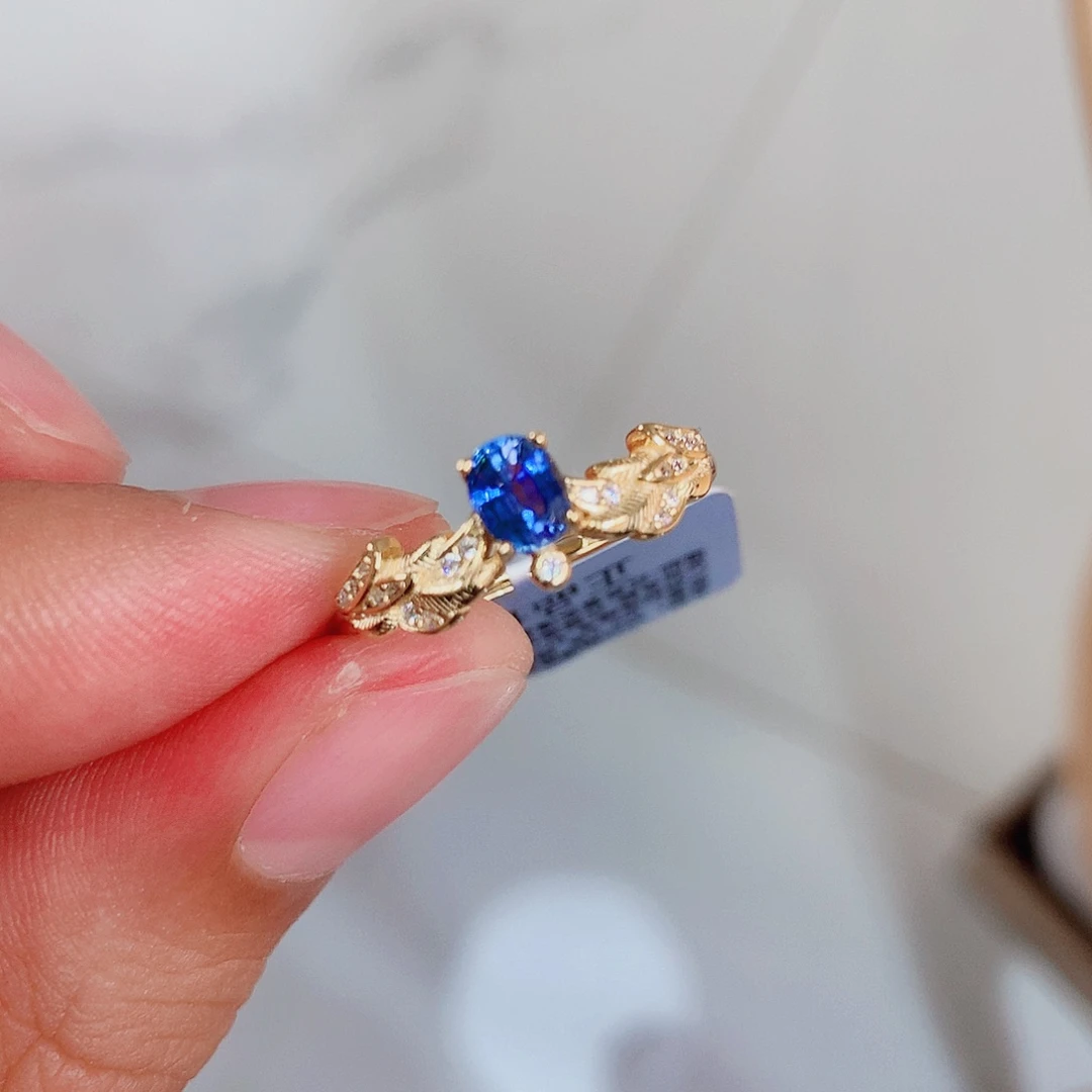 蓝宝石银S925镶嵌戒指戒指