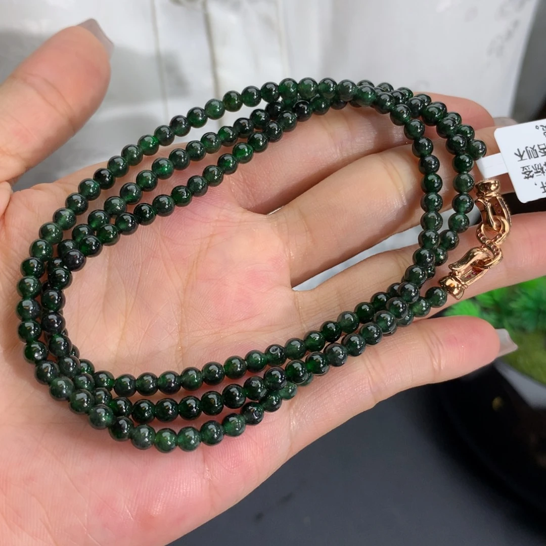 未镶嵌手串翡翠卡4冰胶绿乌鸡项链