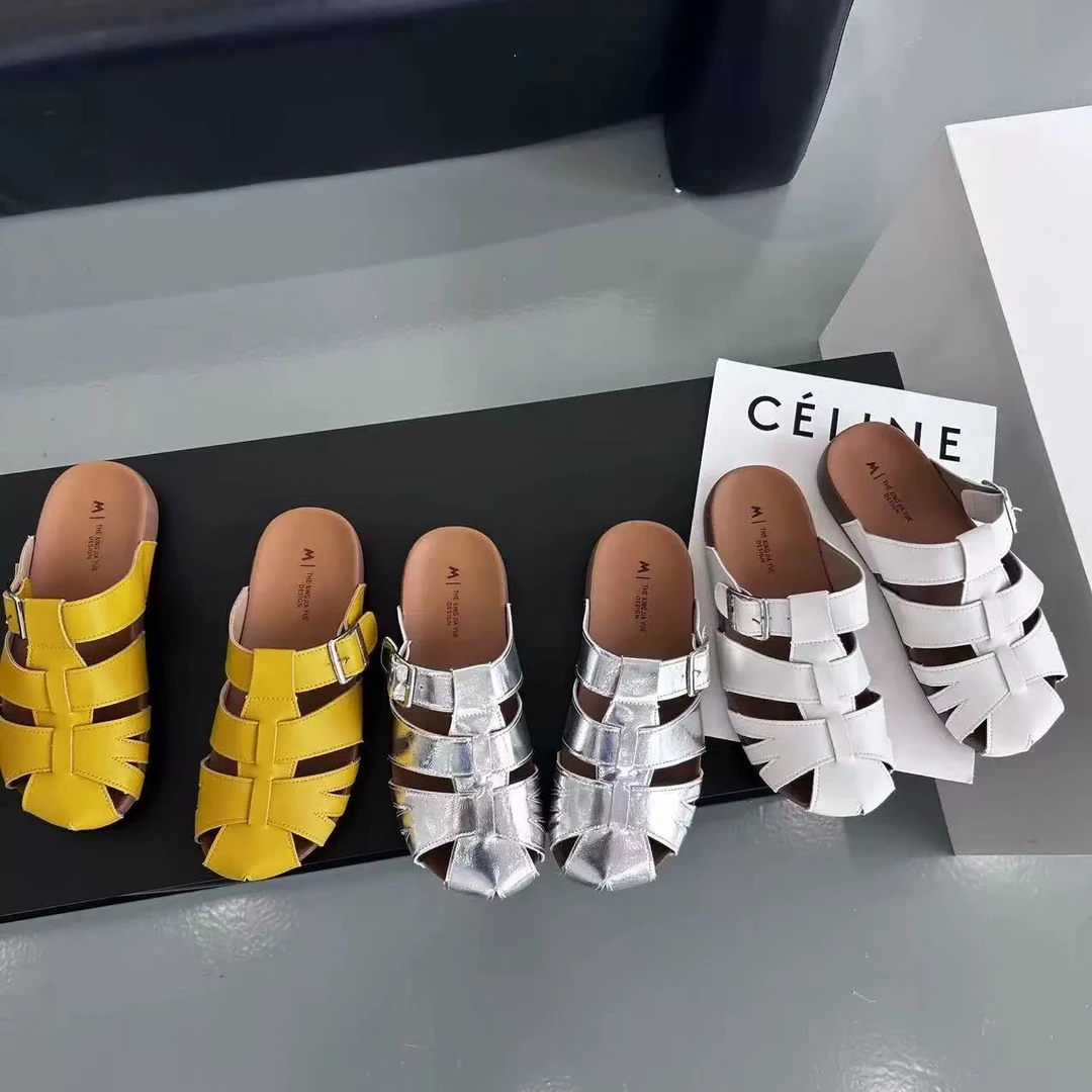 夏休闲款法式拖鞋女新款配裙子包头拖鞋Y-7(猪笼包头拖鞋)