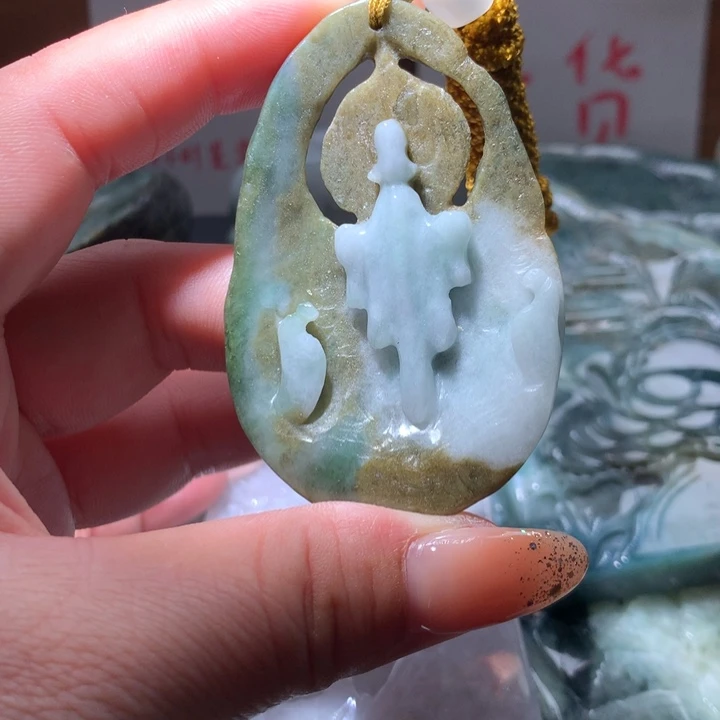 翡翠未镶嵌颈饰保真天然A货翡翠