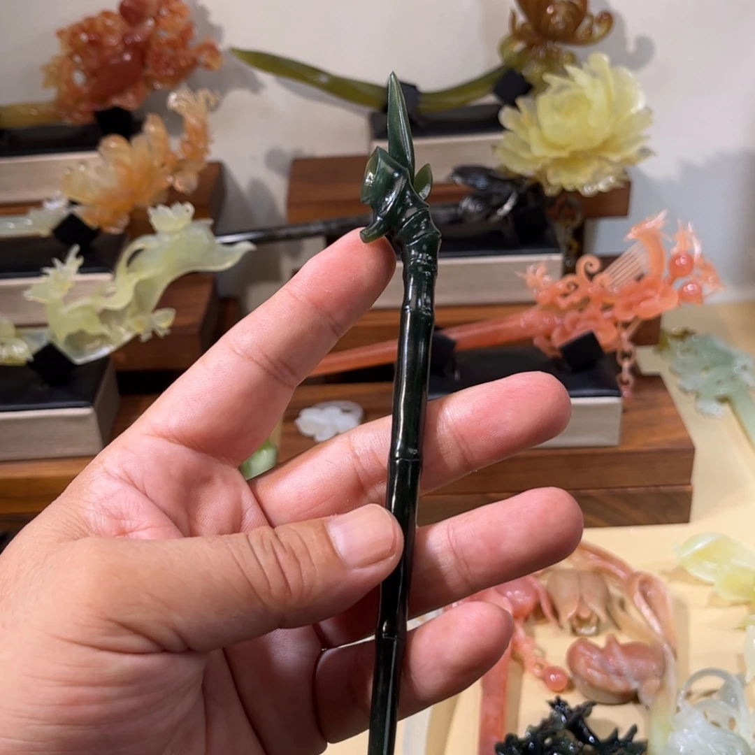 蛇纹石玉合金发簪
