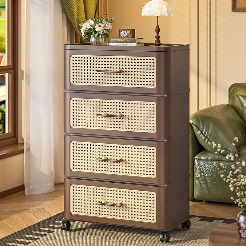 高级轻奢复古收纳柜客厅玄关家用抽屉式储物柜中古风五斗柜床头柜