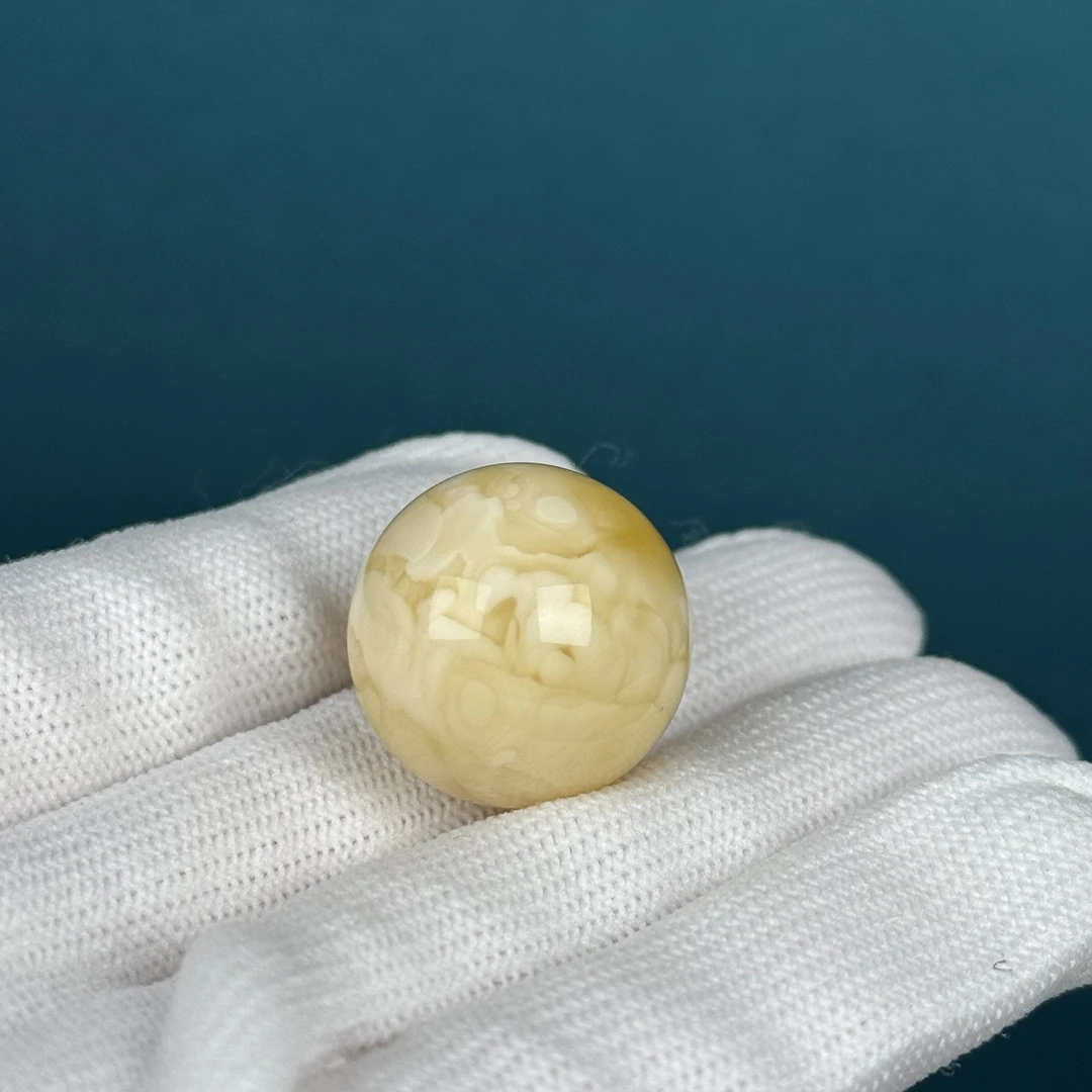 A8119天然原矿蜜蜡 妖花单珠 20.5mm支持复检