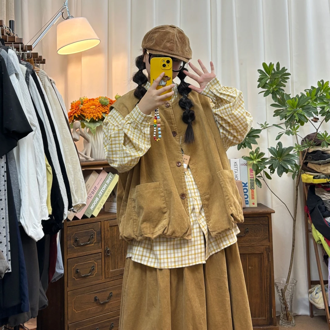 （上半身套装500-1000号）秋冬季复古森系韩风外套日系衬衫套装