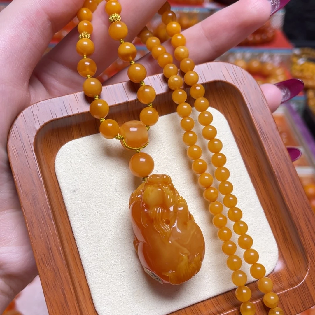 蜜蜡未镶嵌颈饰项链